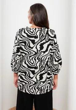 LC WAIKIKI Scoop Collar Patterned Long Sleeve Viscose Women's Shirt -LC WAIKIKI popular shop lc waikiki 6444 1838236 4