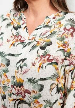 LC WAIKIKI Scoop Collar Patterned Long Sleeve Viscose Women's Shirt -LC WAIKIKI popular shop lc waikiki 6444 5838236 3