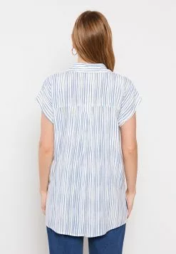 LC WAIKIKI Shirt Collar Striped Short Sleeve Poplin Maternity Tunic -LC WAIKIKI popular shop lc waikiki 6454 6444236 4