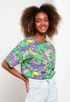 LC WAIKIKI Crew Neck Patterned Short Sleeve Cotton Women's T-Shirt