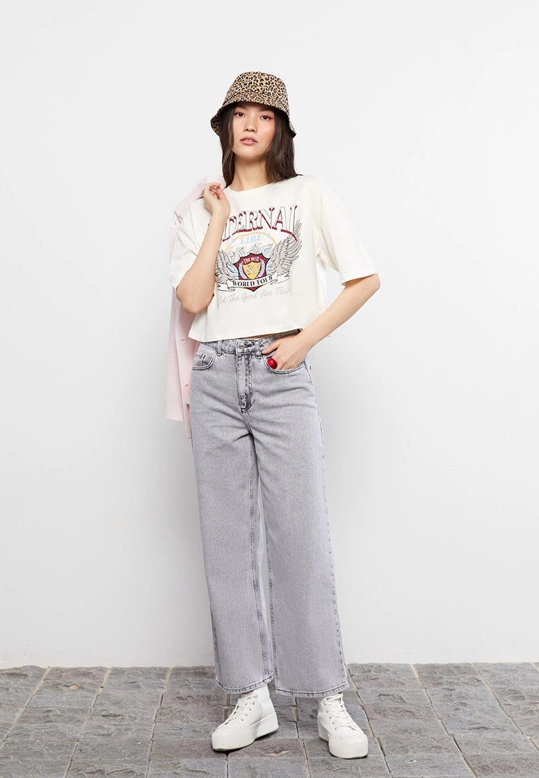 LC WAIKIKI Crew Neck Printed Short Sleeve Cotton Women's T-Shirt 4 LC WAIKIKI Crew Neck Printed Short Sleeve Cotton Women's T-Shirt - Image 2