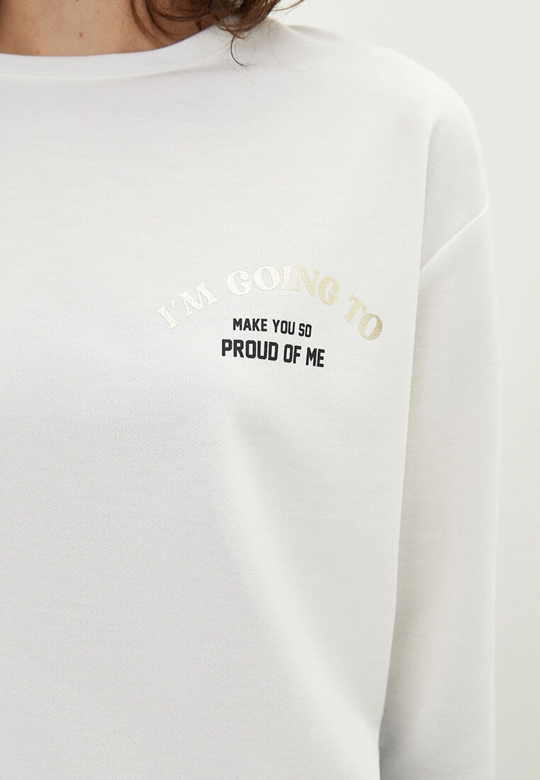 LC WAIKIKI Crew Neck Letter Printed Long Sleeve Women's T-Shirt 4 LC WAIKIKI Crew Neck Letter Printed Long Sleeve Women's T-Shirt - Image 2