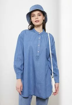 LC WAIKIKI Judge Collar Straight Long Sleeve Women's Rodeo Jean Tunic -LC WAIKIKI popular shop lc waikiki 6501 3788726 2