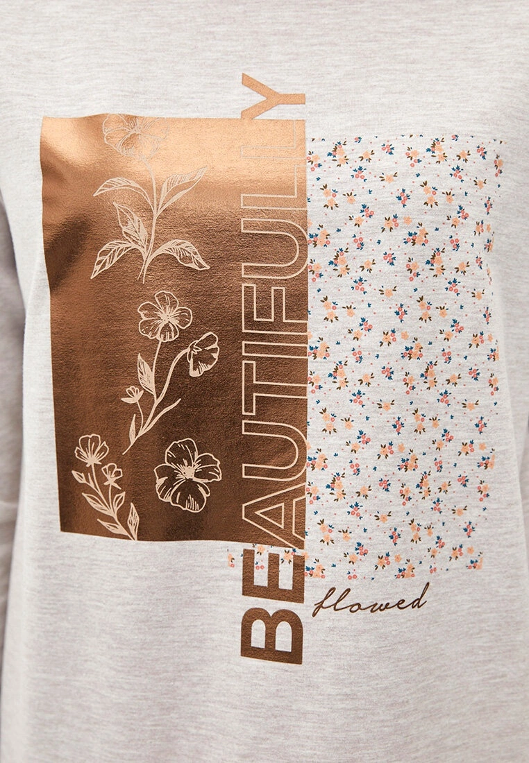 LC WAIKIKI Crew Neck Printed Long Sleeve Women's T-Shirt 3 LC WAIKIKI Crew Neck Printed Long Sleeve Women's T-Shirt