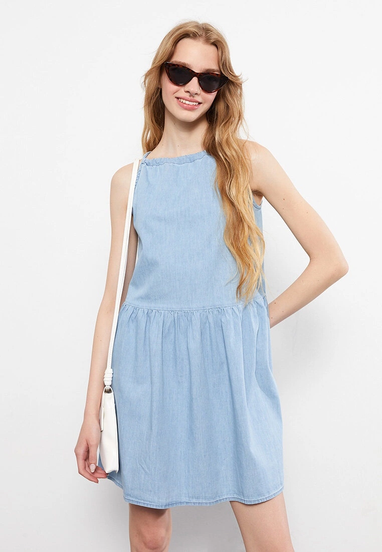 LC WAIKIKI Halter Neck Straight Strap A-Line Women's Rodeo Jean Dress 3 LC WAIKIKI Halter Neck Straight Strap A-Line Women's Rodeo Jean Dress