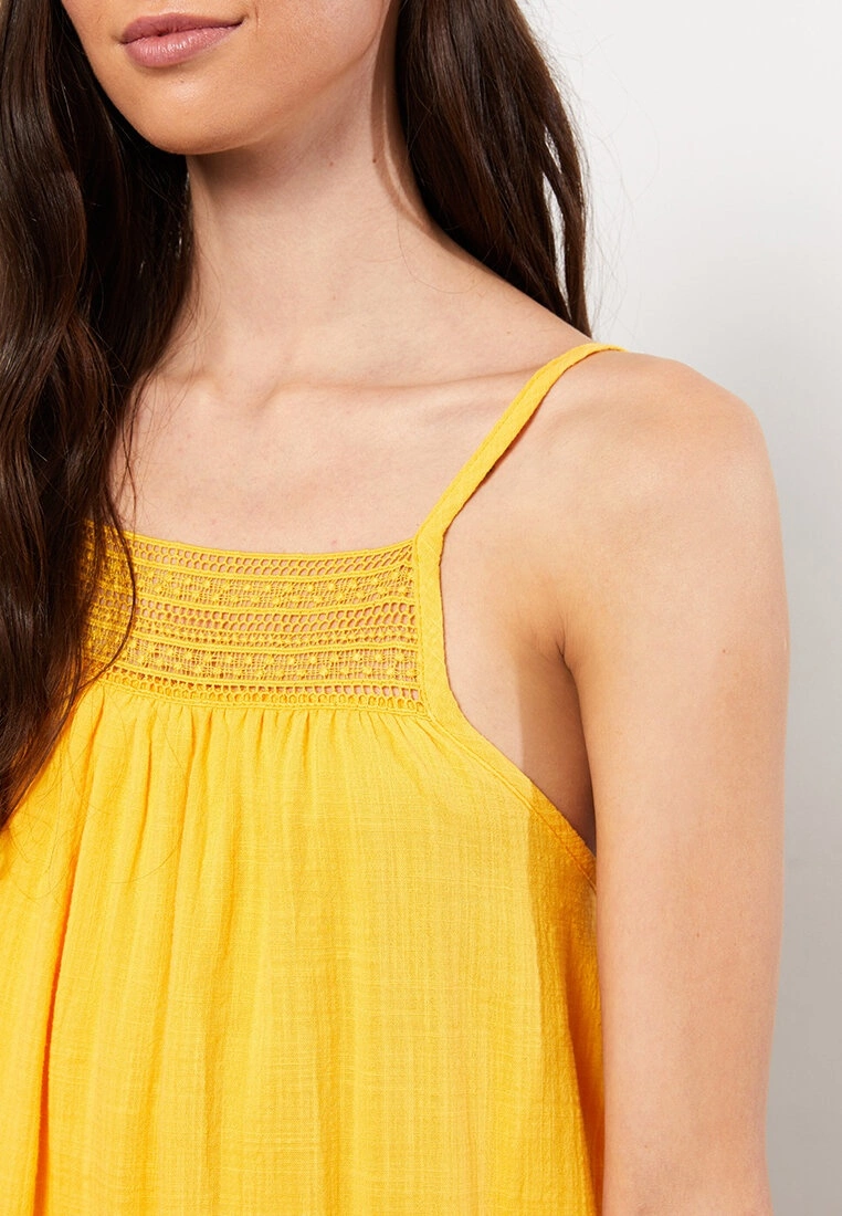 LC WAIKIKI Square Collar Embroidered Strap Poplin Women's Dress 6 LC WAIKIKI Square Collar Embroidered Strap Poplin Women's Dress - Image 4