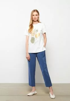 LC WAIKIKI Crew Neck Printed Short Sleeve Cotton Women's T-Shirt -LC WAIKIKI popular shop lc waikiki 6517 4419726 3