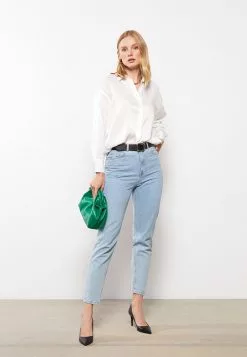 LC WAIKIKI Front Button Closure Straight Long Sleeve Satin Women's Shirt -LC WAIKIKI popular shop lc waikiki 6518 0819726 3