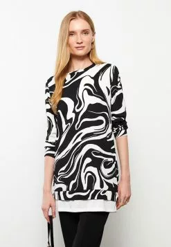 LC WAIKIKI Crew Neck Patterned Long Sleeve Women's Tunic -LC WAIKIKI popular shop lc waikiki 6523 4819726 3