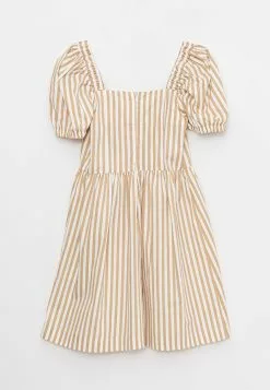 LC WAIKIKI Square Neckline Striped Balloon Sleeve Cotton Women's Dress -LC WAIKIKI popular shop lc waikiki 6527 7365726 7