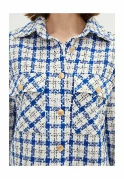 LC WAIKIKI Front Button Closure Plaid Long Sleeve Tweed Women's Shirt Jacket -LC WAIKIKI popular shop lc waikiki 6533 0506726 3