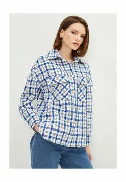 LC WAIKIKI Front Button Closure Plaid Long Sleeve Tweed Women's Shirt Jacket -LC WAIKIKI popular shop lc waikiki 6534 0506726 4