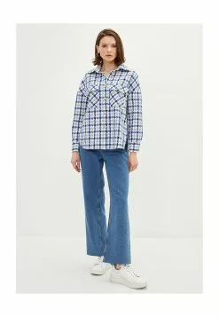 LC WAIKIKI Front Button Closure Plaid Long Sleeve Tweed Women's Shirt Jacket -LC WAIKIKI popular shop lc waikiki 6534 0506726 5