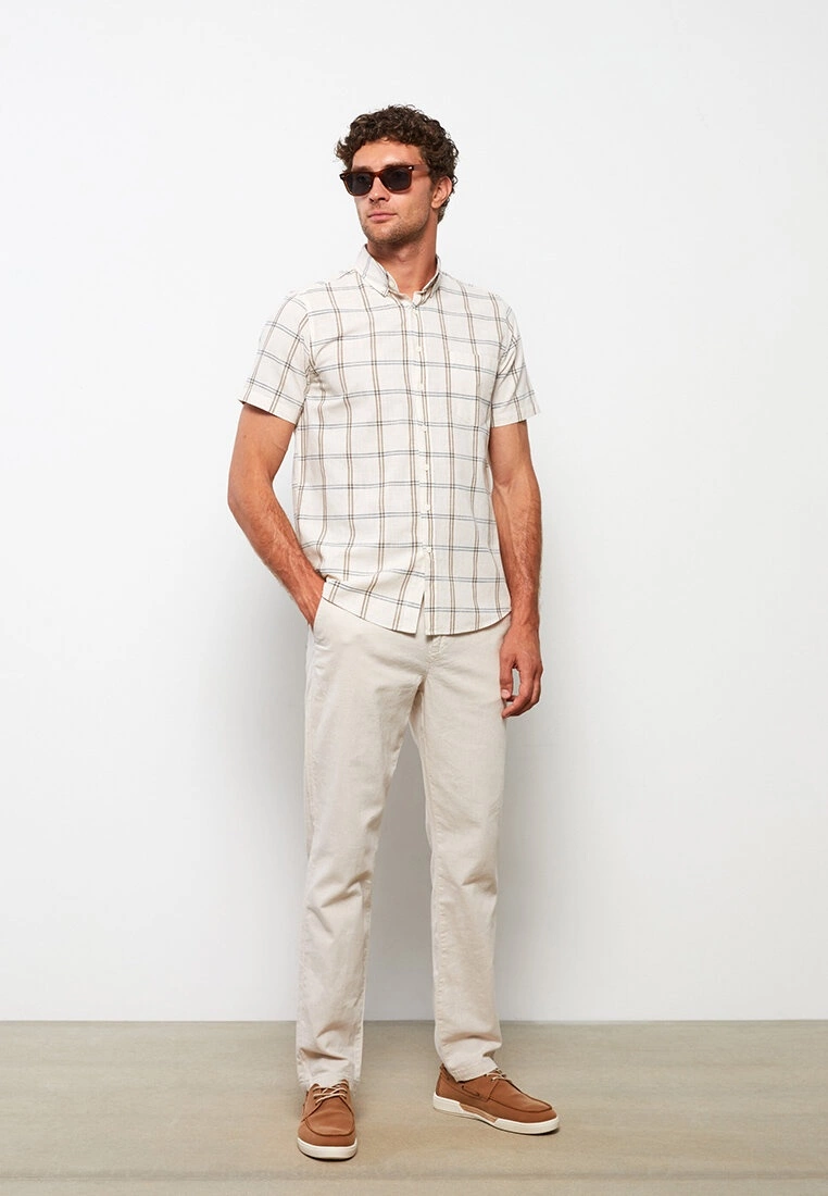 LC WAIKIKI Regular Fit Short Sleeve Plaid Poplin Men's Shirt 3 LC WAIKIKI Regular Fit Short Sleeve Plaid Poplin Men's Shirt