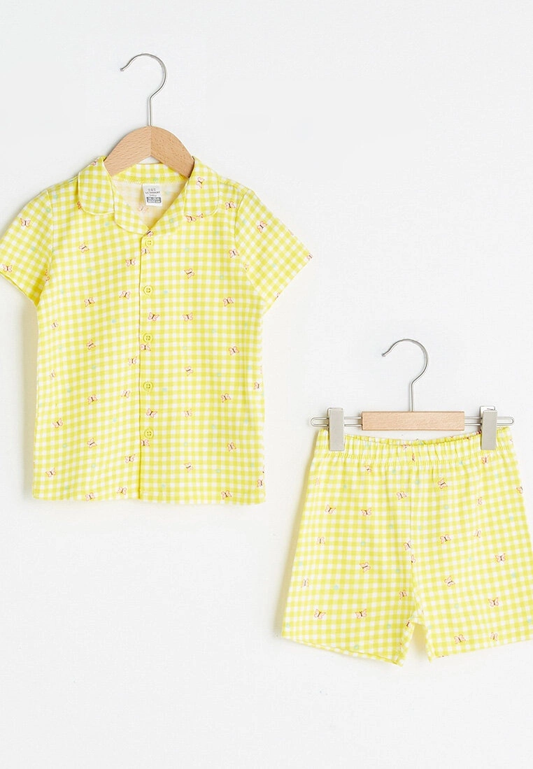 LC WAIKIKI Shirt Collar Short Sleeve Printed Baby Girl Pajamas Set 3 LC WAIKIKI Shirt Collar Short Sleeve Printed Baby Girl Pajamas Set