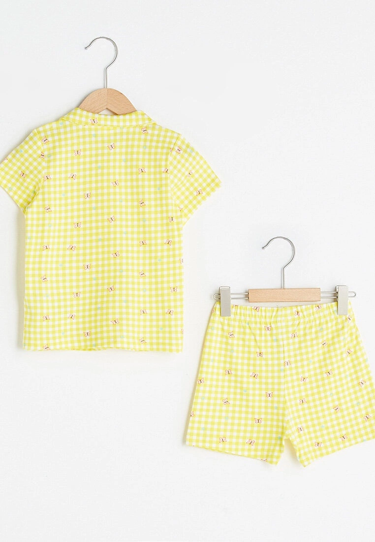 LC WAIKIKI Shirt Collar Short Sleeve Printed Baby Girl Pajamas Set 4 LC WAIKIKI Shirt Collar Short Sleeve Printed Baby Girl Pajamas Set - Image 2