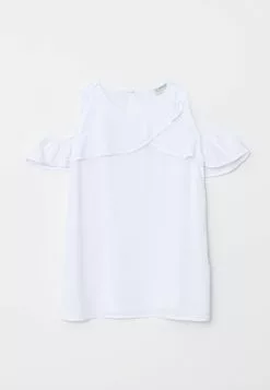 LC WAIKIKI Crew Neck Basic Short Sleeve Viscose Girls Blouse