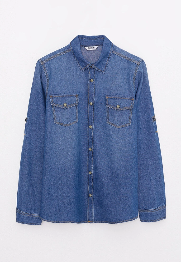 LC WAIKIKI Basic Long Sleeve Boy Jean Shirt 3 LC WAIKIKI Basic Long Sleeve Boy Jean Shirt