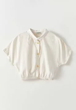 LC WAIKIKI Basic Short Sleeve Viscose Girl Crop Shirt