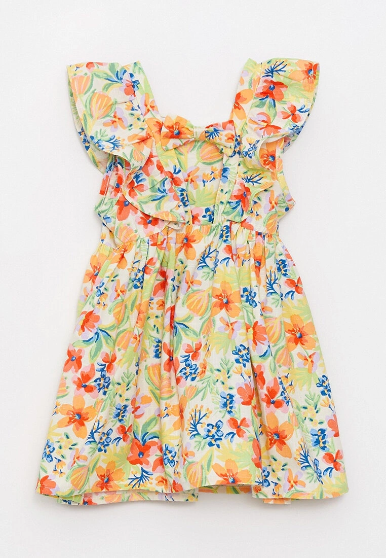 LC WAIKIKI Square Collar Suspended Cotton Baby Girl Dress 4 LC WAIKIKI Square Collar Suspended Cotton Baby Girl Dress - Image 2