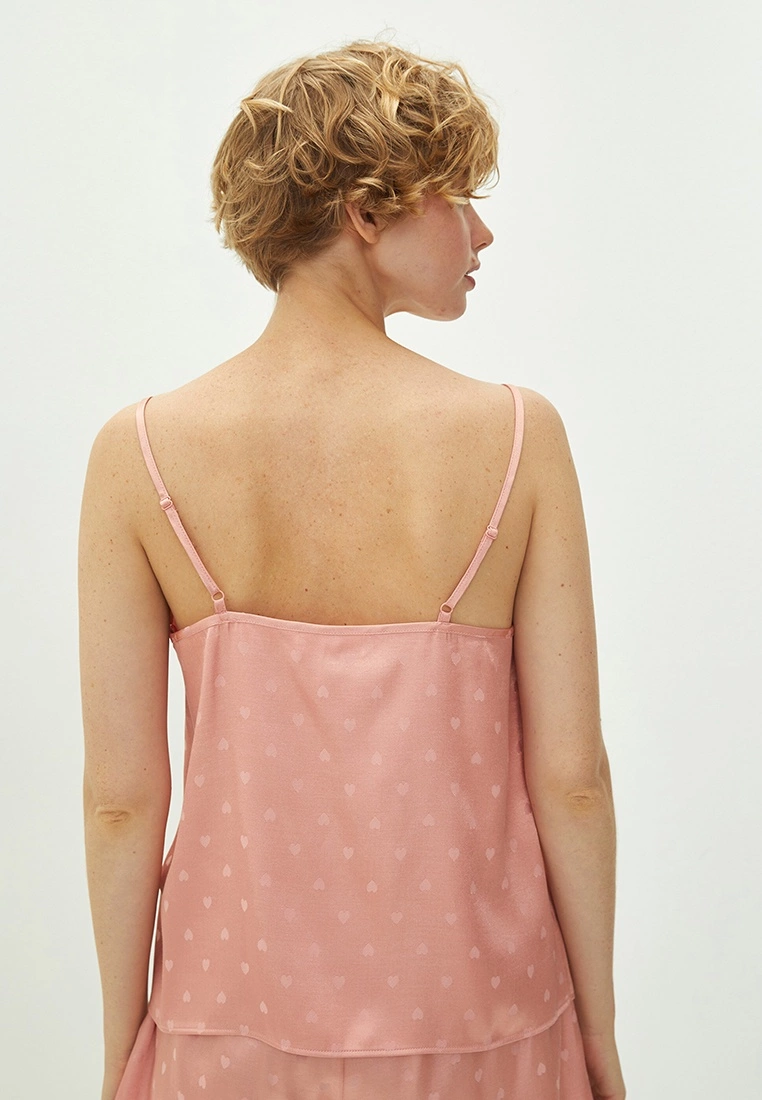 LC WAIKIKI V-Neck Strap Heart Pattern Pyjamas Top 4 LC WAIKIKI V-Neck Strap Heart Pattern Pyjamas Top - Image 2