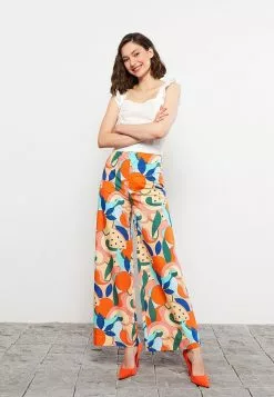 LC WAIKIKI Standard Fit Patterned Poplin Women's Trousers -LC WAIKIKI popular shop lc waikiki 6864 9116726 2