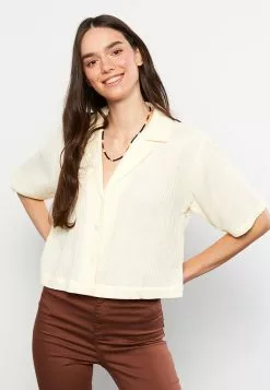 LC WAIKIKI Front Button Closure Short Sleeve Muslin Women's Shirt -LC WAIKIKI popular shop lc waikiki 6890 7223036 2