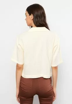 LC WAIKIKI Front Button Closure Short Sleeve Muslin Women's Shirt -LC WAIKIKI popular shop lc waikiki 6891 7223036 5