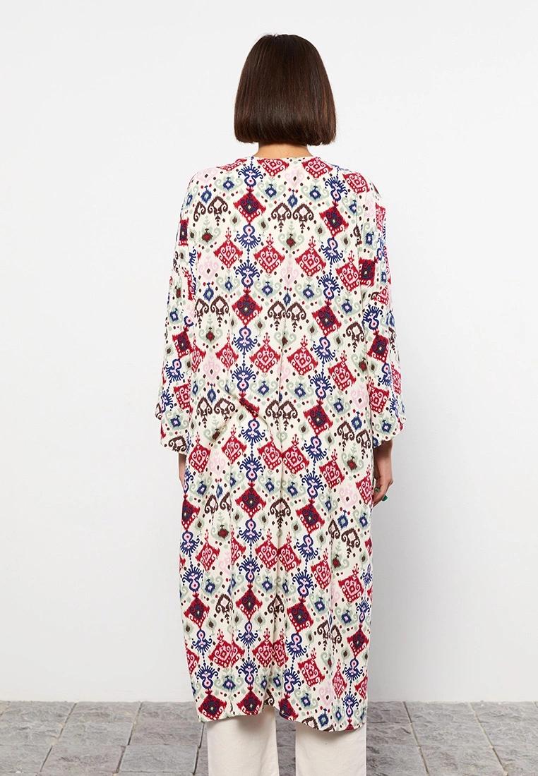 LC WAIKIKI Shawl Collar Patterned Long Sleeve Viscose Women's Kimono 7 LC WAIKIKI Shawl Collar Patterned Long Sleeve Viscose Women's Kimono - Image 5