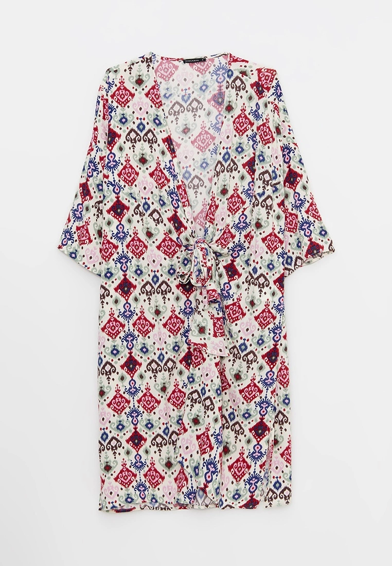 LC WAIKIKI Shawl Collar Patterned Long Sleeve Viscose Women's Kimono 8 LC WAIKIKI Shawl Collar Patterned Long Sleeve Viscose Women's Kimono - Image 6