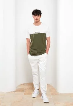 LC WAIKIKI Crew Neck Short Sleeve Color Block Combed Cotton Men's T-Shirt