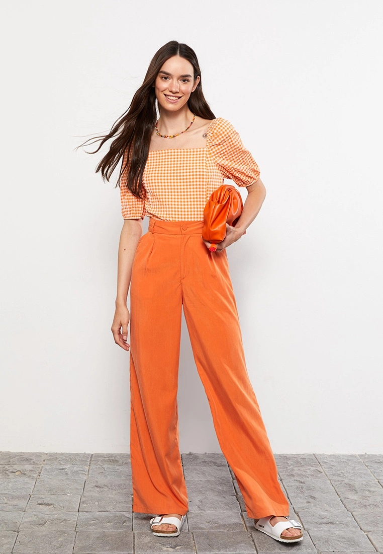 LC WAIKIKI Square Collar Plaid Short Sleeve Women's Blouse 3 LC WAIKIKI Square Collar Plaid Short Sleeve Women's Blouse