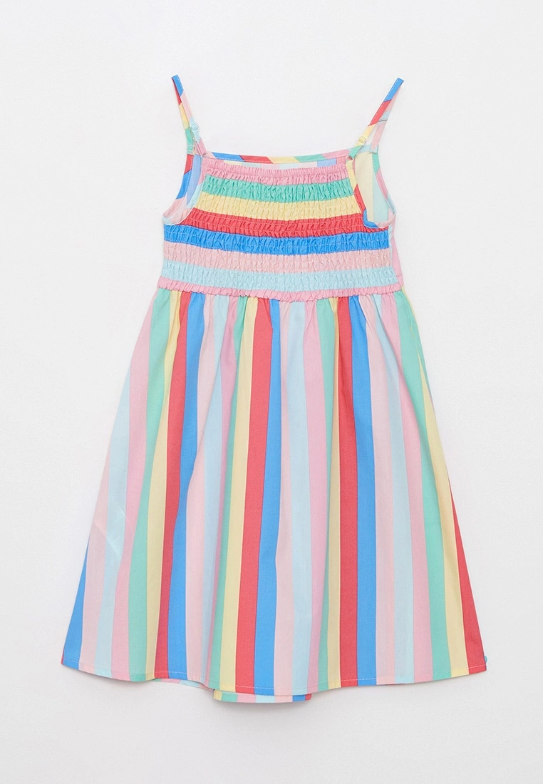 LC WAIKIKI Square Neckline Striped Strap Poplin Girl Dress 4 LC WAIKIKI Square Neckline Striped Strap Poplin Girl Dress - Image 2