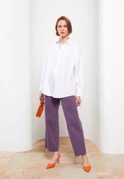 LC WAIKIKI Shirt Collar Straight Long Sleeve Oversize Poplin Women's Tunic -LC WAIKIKI popular shop lc waikiki 6946 6623036 2