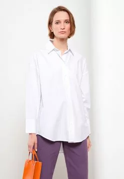 LC WAIKIKI Shirt Collar Straight Long Sleeve Oversize Poplin Women's Tunic -LC WAIKIKI popular shop lc waikiki 6946 6623036 3