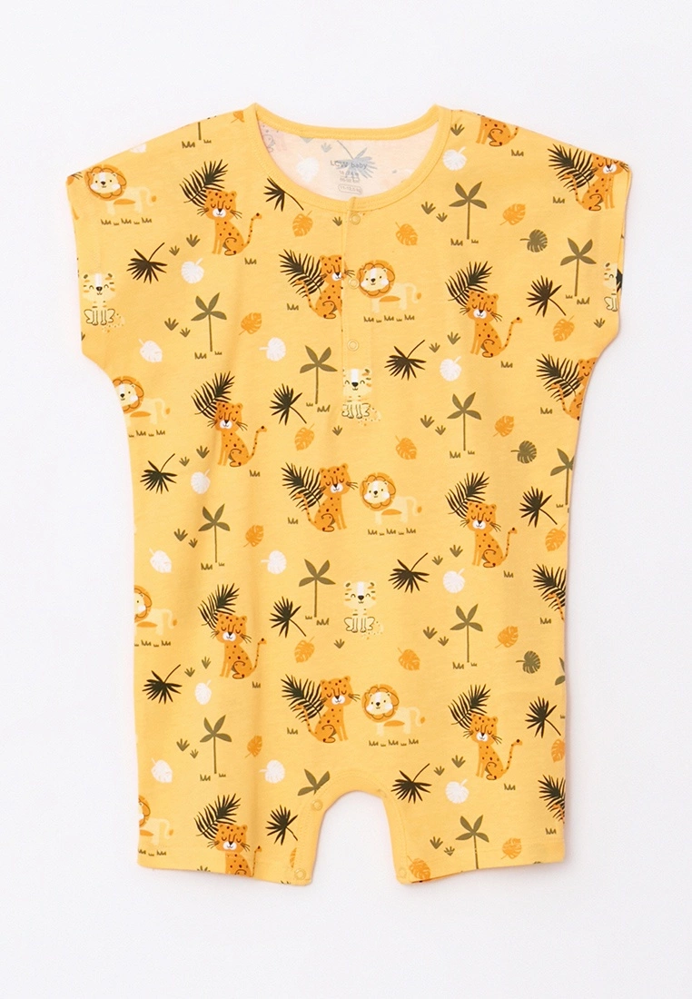 LC WAIKIKI Crew Neck Short Sleeve Printed Cotton Baby Boy Jumpsuit 3 LC WAIKIKI Crew Neck Short Sleeve Printed Cotton Baby Boy Jumpsuit