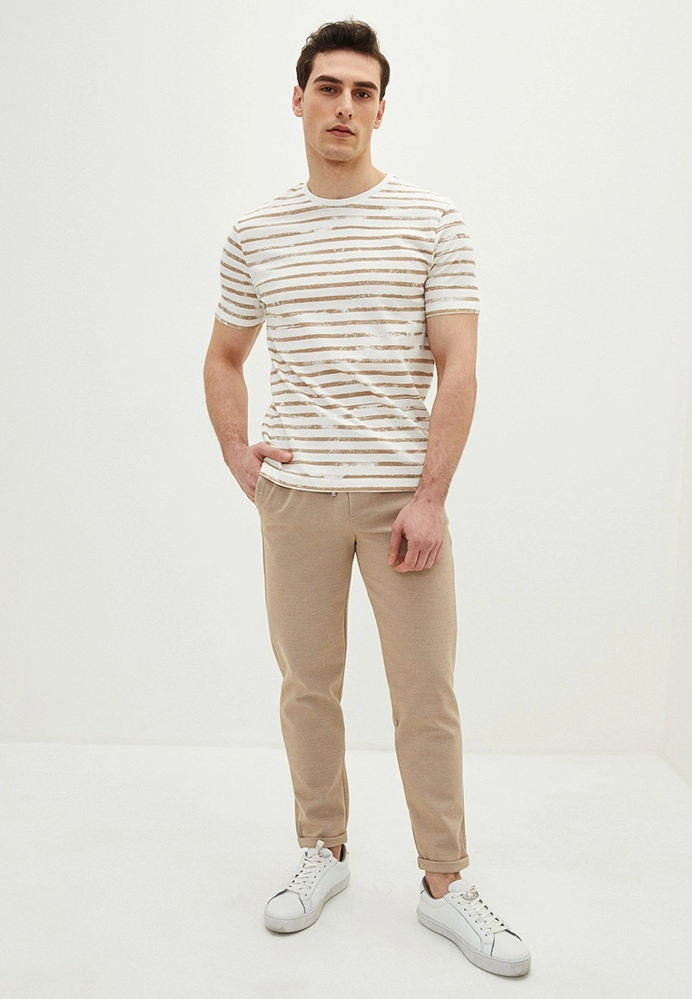 LC WAIKIKI Crew Neck Short Sleeve Striped Pique Men's T-Shirt 5 LC WAIKIKI Crew Neck Short Sleeve Striped Pique Men's T-Shirt - Image 3