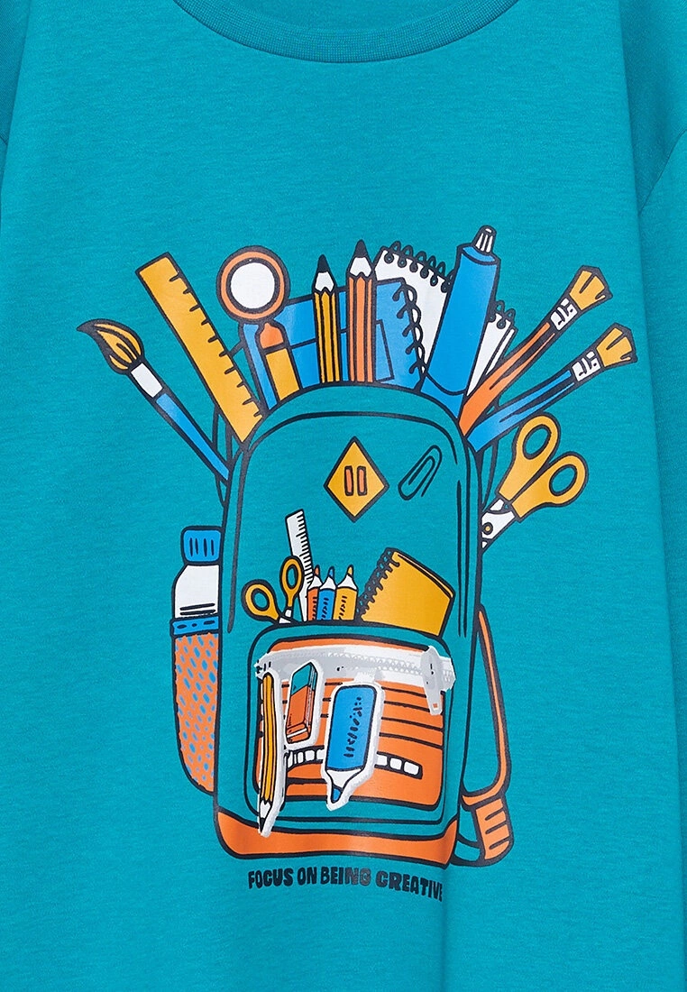 LC WAIKIKI Crew Neck Printed Long Sleeve Cotton Boy T-Shirt 5 LC WAIKIKI Crew Neck Printed Long Sleeve Cotton Boy T-Shirt - Image 3