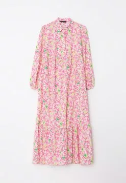 LC WAIKIKI Shirt Collar Floral Long Sleeve Poplin Women's Dress -LC WAIKIKI popular shop lc waikiki 6988 1823036 6