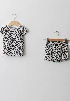 LC WAIKIKI Crew Neck Short Sleeve Printed Baby Girl Pajamas Set