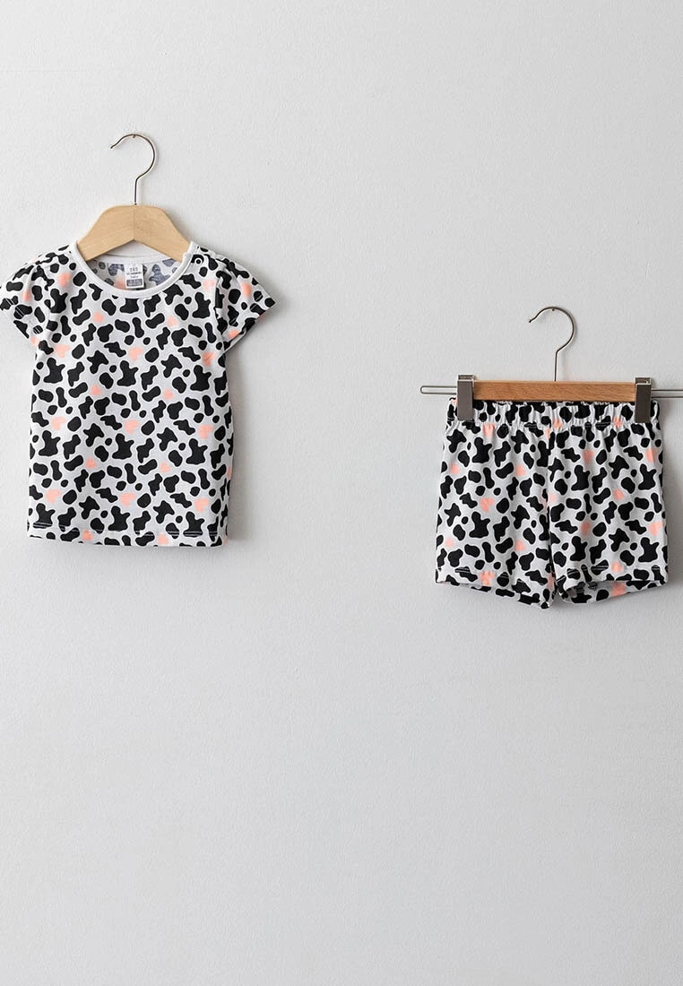 LC WAIKIKI Crew Neck Short Sleeve Printed Baby Girl Pajamas Set 3 LC WAIKIKI Crew Neck Short Sleeve Printed Baby Girl Pajamas Set