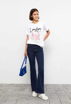 LC WAIKIKI Crew Neck Printed Short Sleeve Cotton Women's T-Shirt -LC WAIKIKI popular shop lc waikiki 7009 1633036 3