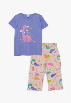 LC WAIKIKI Crew Neck Printed Short Sleeve Girls Pajamas Set