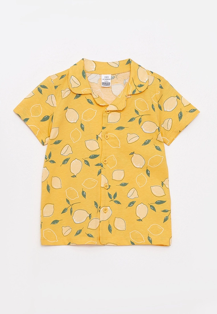 LC WAIKIKI Polo Collar Short Sleeve Printed Baby Girl Pajamas Set 4 LC WAIKIKI Polo Collar Short Sleeve Printed Baby Girl Pajamas Set - Image 2