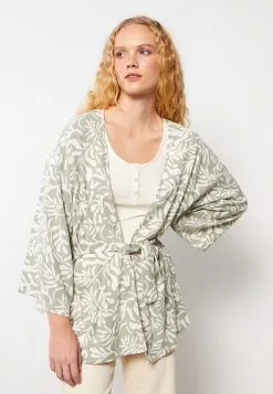 LC WAIKIKI Shawl Collar Patterned Long Sleeve Women's Kimono -LC WAIKIKI popular shop lc waikiki 7216 7167236 3