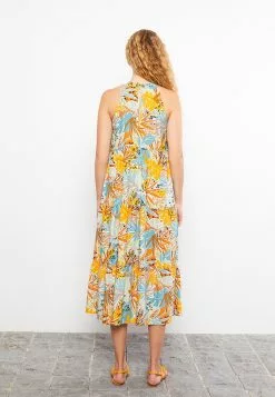 LC WAIKIKI Halter Neck Patterned Sleeveless Viscose Women's Dress -LC WAIKIKI popular shop lc waikiki 7400 5718236 7