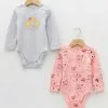 LC WAIKIKI Crew Neck Long Sleeve Printed Baby Girl Body With Snap Fastener 2 Pieces -LC WAIKIKI popular shop lc waikiki 7440 2097236 1