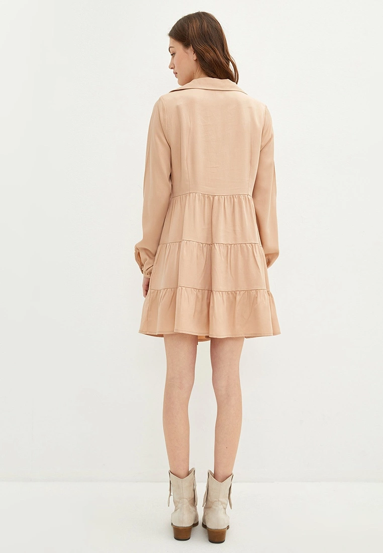 LC WAIKIKI Shirt Collar Straight Long Sleeve Gabardine Women's Dress 8 LC WAIKIKI Shirt Collar Straight Long Sleeve Gabardine Women's Dress - Image 6