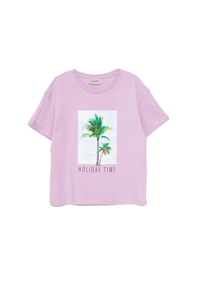 LC WAIKIKI Crew Neck Printed Cotton Girl's T-Shirt 3 LC WAIKIKI Crew Neck Printed Cotton Girl's T-Shirt