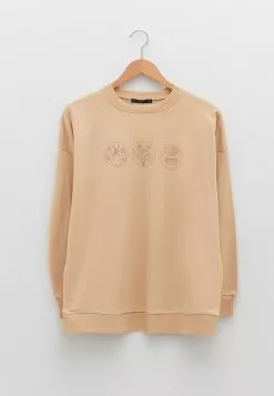 LC WAIKIKI Crew Neck Printed Long Sleeve Oversize Women's Sweatshirt Tunic -LC WAIKIKI popular shop lc waikiki 7537 8933036 5